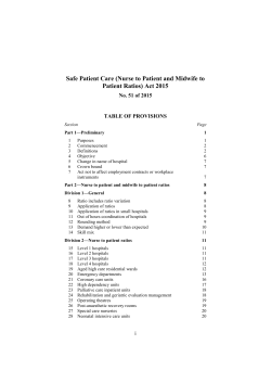 Nurse to Patient and Midwife to Patient Ratios
