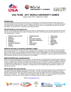USA TEAM: 2017 WORLD UNIVERSITY GAMES