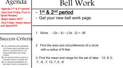 Bell work