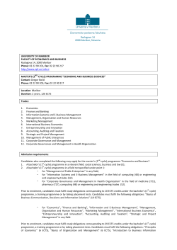 Faculty of Economics and Business