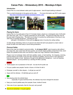 Canoe Polo Rules Summary