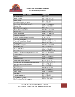 Courtesy Coin Price Game Dimensions and Electrical Requirements