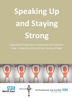 Exploring Self-Advocacy in Assessment and Treatment Units &ndash; a