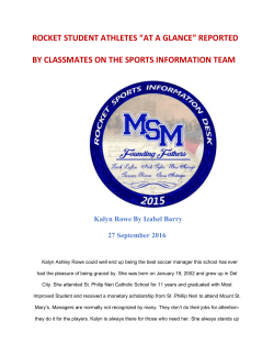 ROCKET STUDENT ATHLETES &ldquo;AT A GLANCE&rdquo;