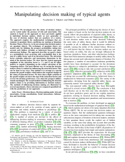 Manipulating decision making of typical agents