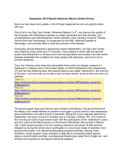 September 2015 Report Alzheimer Mexico