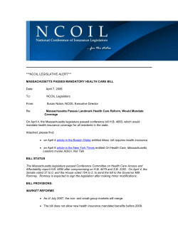 MA Passes Mandated Healthcare Bill