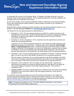 New and Improved Signing Experience Information