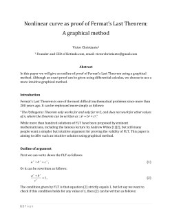 Nonlinear curve as proof of Fermat`s Last Theorem: A