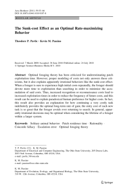 The Sunk-cost Effect as an Optimal Rate-maximizing