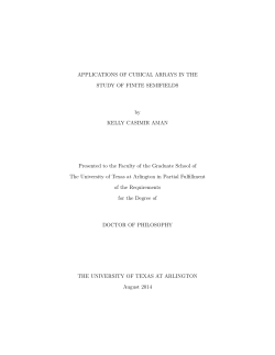 APPLICATIONS OF CUBICAL ARRAYS IN THE STUDY OF FINITE