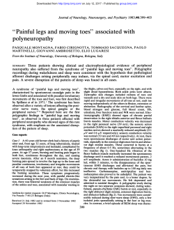 "Painful legs and moving toes" associated with polyneuropathy