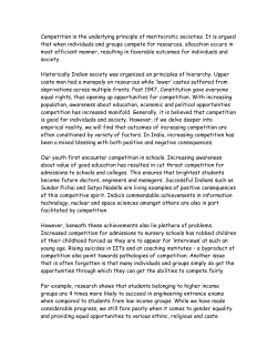 Competition is the underlying principle of meritocratic societies