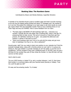 Booking Idea: The Numbers Game