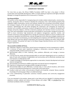 Position Description - Conservancy Manager