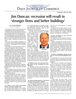 Jim Duncan: recession will result in `stronger firms and better buildings`