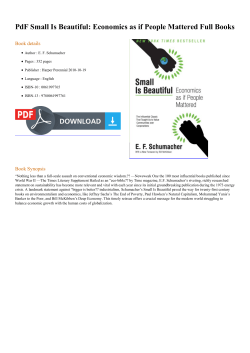 PdF Small Is Beautiful: Economics as if People