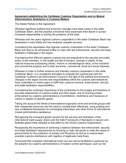Draft CCO Agreement - Caribbean Customs Law Enforcement Council