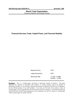 Commitments Towards Financial Services Trade Liberalization