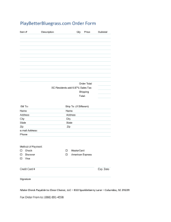 PlayBetterBluegrass.com Order Form
