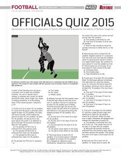 OFFICIALS QuIz 2015 - Central Texas Football Officiating Chapter