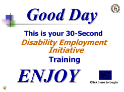 Individual Learning Plans 30 Second training