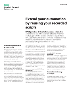 Extend your automation by reusing your recorded scripts solution brief