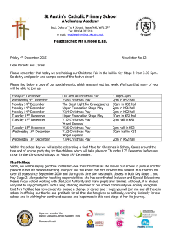 St Austin`s Catholic Primary School A Voluntary Academy Back