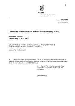 CDIP/13/INF/5 - Study on the Impact of Intellectual Property
