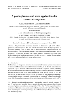 A pasting lemma and some applications for conservative