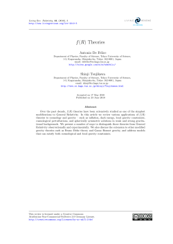 f(R) Theories | SpringerLink