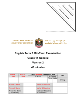 English Term 3 Mid-Term Examination Grade 11 General Version 2