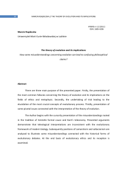 The theory of evolution and its implications