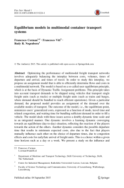 Equilibrium models in multimodal container transport systems