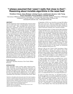 Algorithms - Social Spaces Group