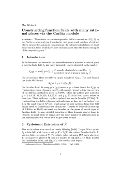 Max Gebhardt Constructing function fields with many ratio
