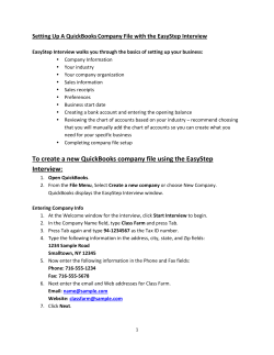 Setting Up A QuickBooks Company File with the EasyStep Interview