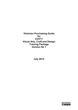 CUV11 Visual Arts, Craft and Design