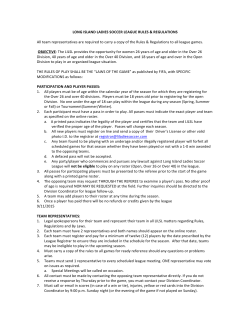 Rules and Regulations - Long Island Ladies Soccer League