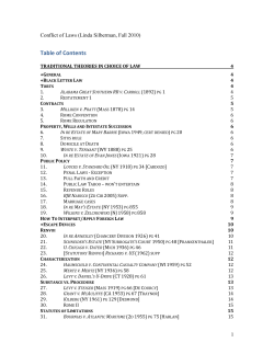 traditional theories in choice of law