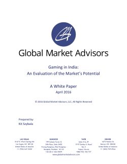 Gaming in India - Global Market Advisors