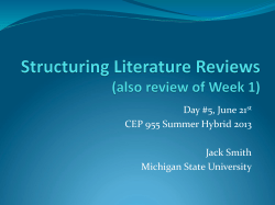 CEP 955 Overview - CEP955-Summer-2013 - home