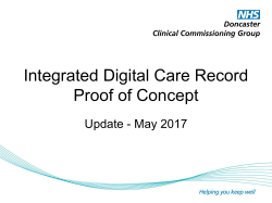 Doncaster IDCR PoC Update May 2017
