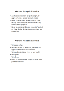 5. Gender Analysis Case Study