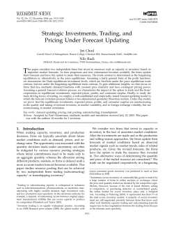 Strategic Investments, Trading and Pricing under