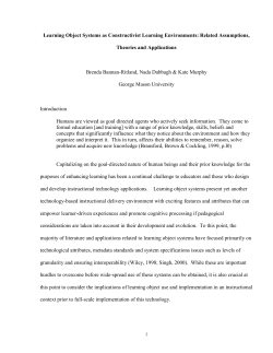 Learning Object Systems as Constructivist Learning