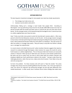 GOTHAM INDEX PLUS The best long-term investment strategy for