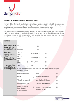 Durham City Homes - Diversity monitoring Form Durham City