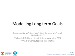 Modelling Long term Goals