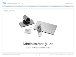 Cisco TelePresence SX20 Quick Set Administrator Guide